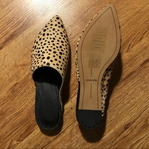 Dolce Vita Leopard Fur Pointed Mule